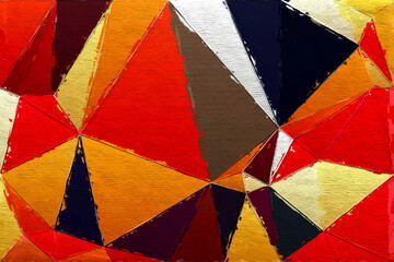 Wall Mural - colorful triangles pattern with a rough texture background. background texture wall and have copy sp