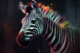 Fototapeta Dziecięca - Zebra closeup animal. Generate Ai