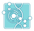 Biophysics emblem - interdisciplinary science icon