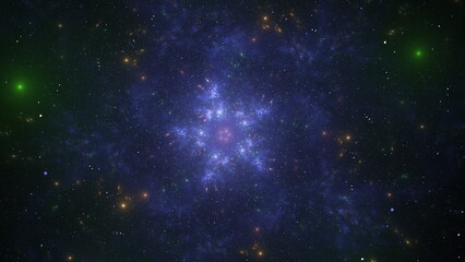 Wall Mural - stars of the galaxy nebulae in the sky, cosmic background. 3d render