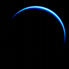 Wall Mural - blue planet neptune, silhouette on a black background. 3d rendering