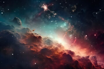 Wall Mural - abstract space background. galaxies, nebula and stars in space. generative ai.