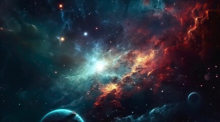 Wall Mural - abstract space background. galaxies, nebula and stars in space. generative ai.