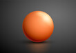Orange ball. Sphere on a dark background. Vector for your graphic design.