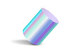 Hologram cylinder on white background. Futuristic shape. Vector template for your design.