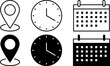 © WorldArt - Time, date and address icons