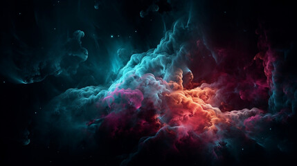 Wall Mural - universe of neon colors. colorful universe with colors merging. stars, nebulae, star dust, smoke... 