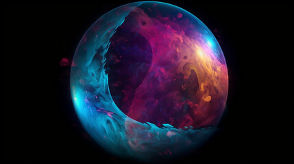 Wall Mural - universe of neon colors. colorful universe with colors merging. stars, nebulae, star dust, smoke... 