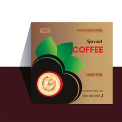 Wall Mural - coffee social media banner design