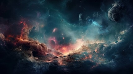 Wall Mural - deep space and nebula generative ai
