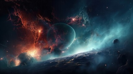 Wall Mural - deep space and nebula generative ai