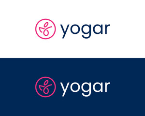 Abstract Letter Y Yoga healthy man business logo design template