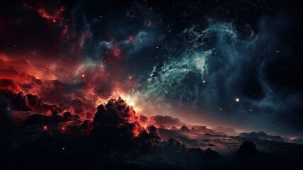 Wall Mural - deep space and nebula generative ai