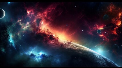 Wall Mural - deep space and nebula generative ai