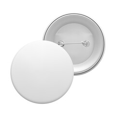 Wall Mural - white blue round pin. empty badge template, front and back. png clipart isolated cut out on transpar