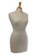 Tailor's mannequin isolated with transparent background, semi-frontal view