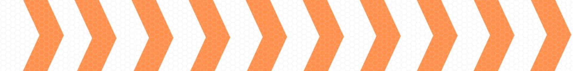 orange and white arrow honeycomb horizontal reflective tape. a long horizontal stripe in arrow desig