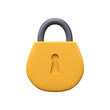 © Nika Ray - 3D yellow lock icon. Security, data protection