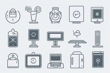 Line icons about personal devices. Beautiful illustration picture. Generative AI