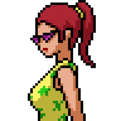 Poster - pixel art tan anime girl