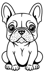 Vector design of a cartoon puppy French Bulldog.