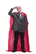 © ASDF - business man in a superhero raincoat. isolated on a white