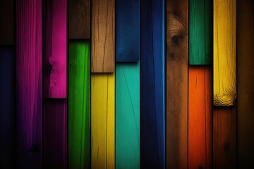 Wall Mural - Colorful wood wall background or texture for web site or mobile devices