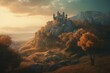 Medieval fantasy landscape, digitally painted with hyper-realistic style and conceptual art elements. Generative AI