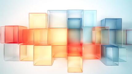 Wall Mural - A A png image featuring a translucent glass abstract geometric background was created - generative ai.