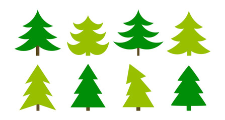 Wall Mural - christmas trees icons collection illustration