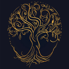 Tree of Life , Yggdrasil vector	
