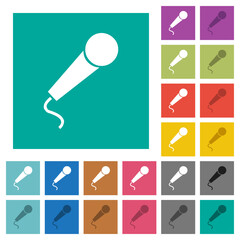 Sticker - Microphone with wire solid square flat multi colored icons