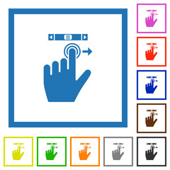 Poster - left handed scroll right gesture flat framed icons