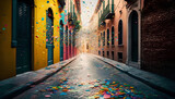 Fototapeta Uliczki - colorful confetti on the street
