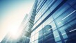 © 016Graphics - Modern corporate office building, finance background, Generative AI