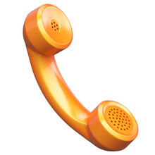 Orange Telephone Handset 3d Rendering