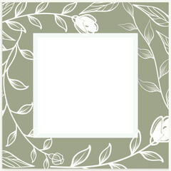 Wall Mural - floral frame. vector banner for social media posts, cards, covers, wedding invitations, and posters.