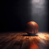 Fototapeta Sport - Basket Ball Ball At Stadium. Generative AI