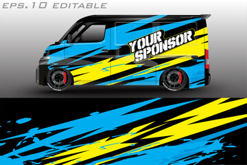 Wall Mural - racing car wrap design for vehicle vinyl stickers and automotive company sticker livery	