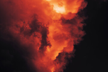 Wall Mural - the red sky background looked like smoke and fire. bomb violent. for wallpaper, backdrop and design.