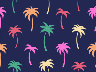 Wall Mural - colorful palm trees seamless pattern. summer time, wallpaper with tropical palm trees pattern. desig