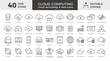 40 vector thin line icons related with cloud computing, technology, infrastructure and data. Editable stroke