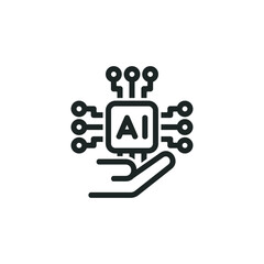 Artificial intelligence development icon isolated on white background