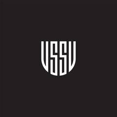 Wall Mural - USSU shield letter logo design, letter shield logo design vector template 