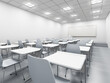 © Designpics - modern white classroom. 3d rendering