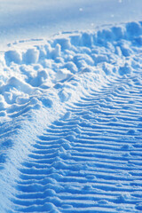 Poster - snowmobile track on snow