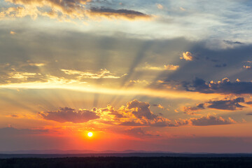 Poster - sunset sky, panoramic view