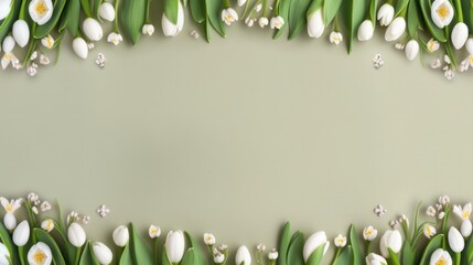 banner background with snowdrop and decor on the edges