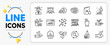 © blankstock - Magic wand, Helping hand and Support consultant line icons set for app include World travel, Search, Web traffic outline thin icon. Squad, Night eat, Last minute pictogram icon. Vector