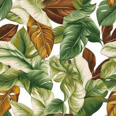 Wall Mural - Tree leaves pattern background